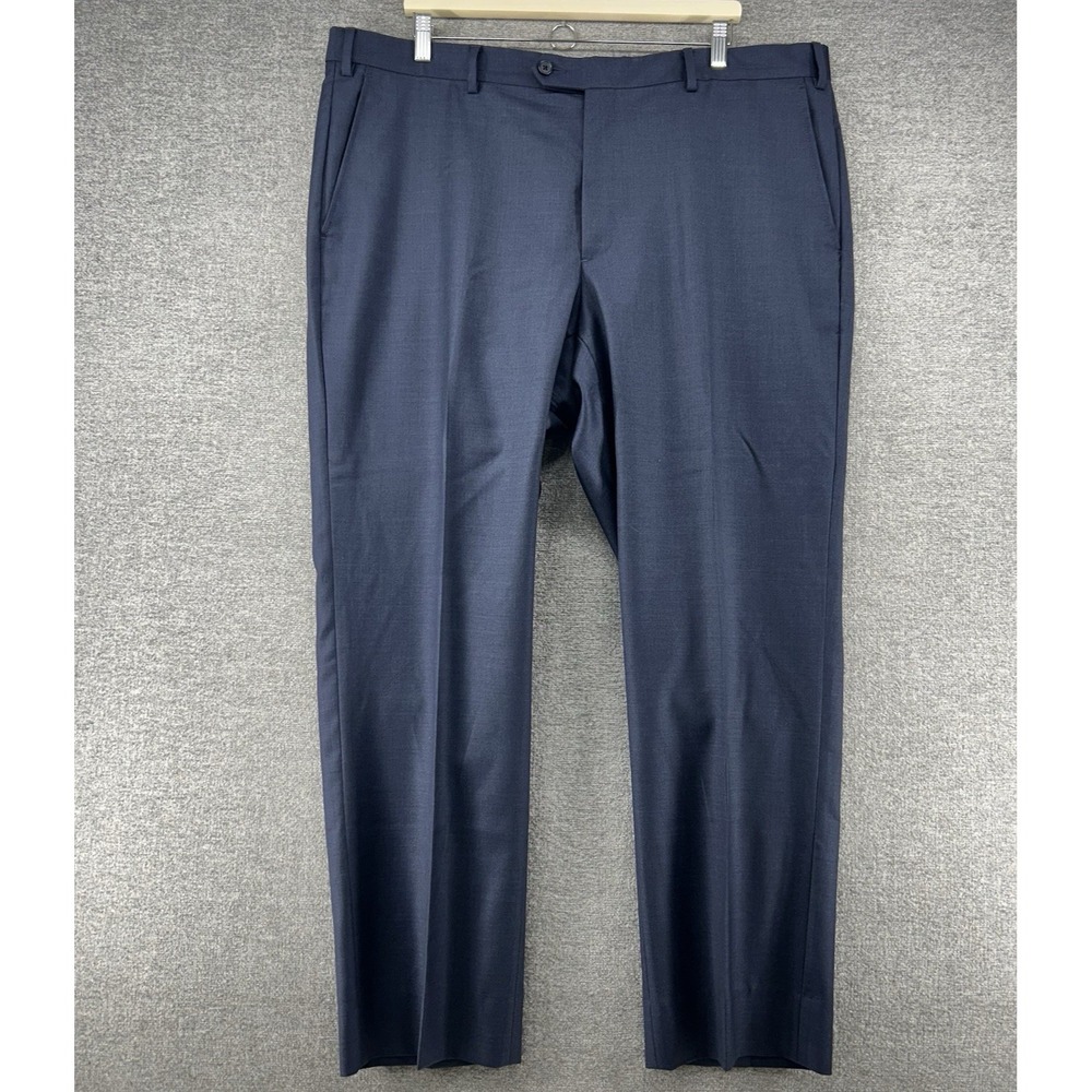 Santorelli Loro Piana Dress Pants Men Size 42x30 Blue 100% Wool S110 Made Italy